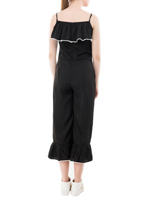 black crepe 3/4 jumpsuit - 15068705 - Standard Image - 3