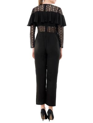 black crepe full leg jumpsuit - 15068710 - Standard Image - 3