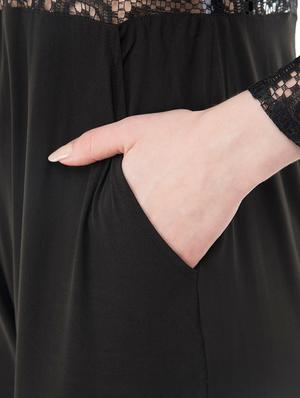 black crepe full leg jumpsuit - 15068710 - Standard Image - 5