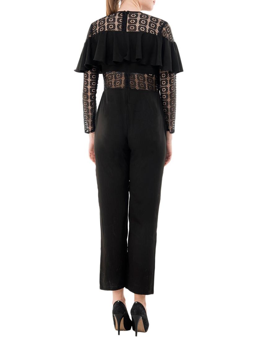 black crepe full leg jumpsuit - 15068710 - Zoom Image - 3