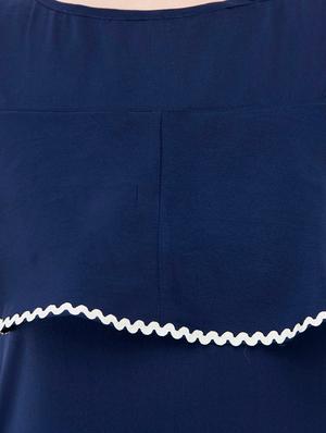 navy blue crepe full leg jumpsuit - 15068711 - Standard Image - 4