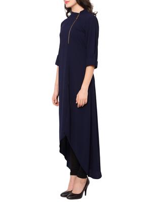 blue rayon solid kurta - 15068972 - Standard Image - 2