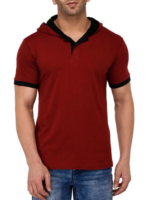 maroon cotton tshirt - 15070510 - Very Small Image - 1