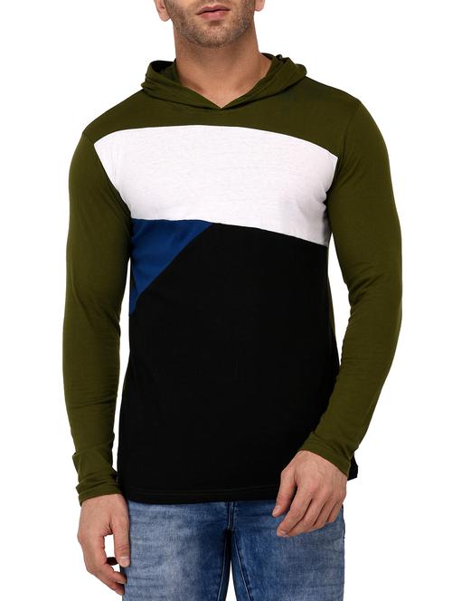 olive green cotton tshirt - 15070517 - Very Small Image - 1