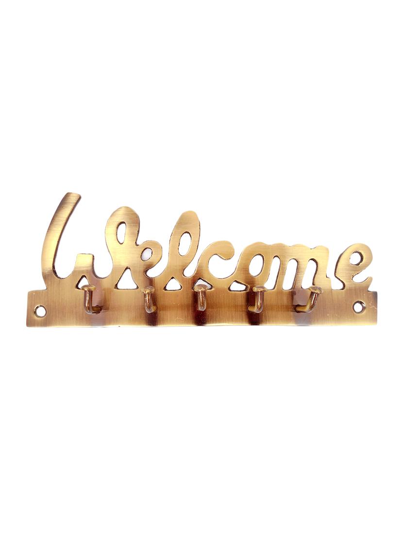 Stylish Key Hanger and Hook of Welcome Name Made of Brass - 15070786 - Zoom Image - 1