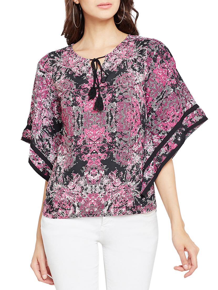 tassel tie neck kimono sleeved top - 15071178 - Zoom Image - 1