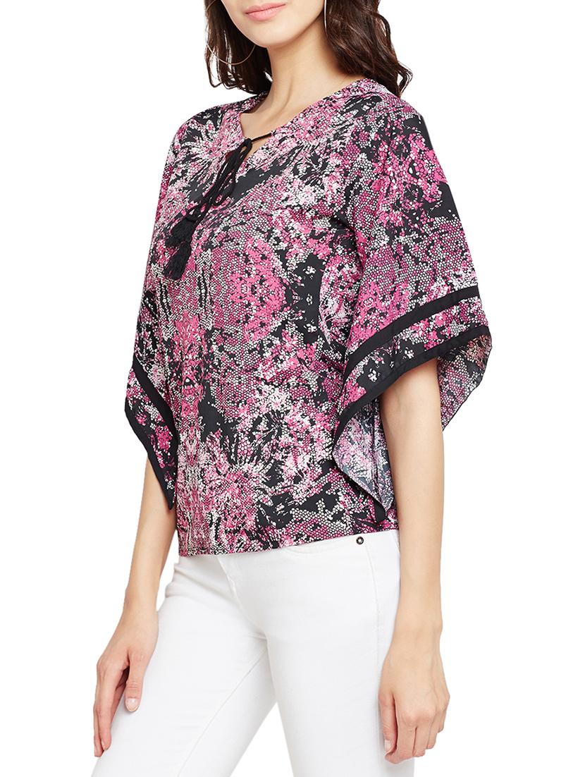 tassel tie neck kimono sleeved top - 15071178 - Zoom Image - 2