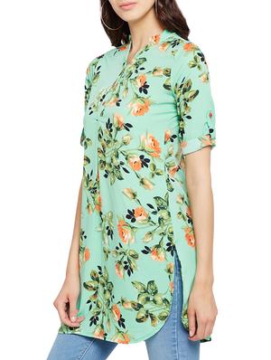 mandarin neck floral tunic - 15071221 - Standard Image - 2