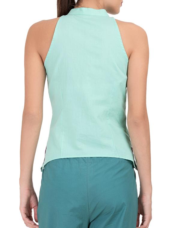 halter neck solid shirt - 15071261 - Zoom Image - 3