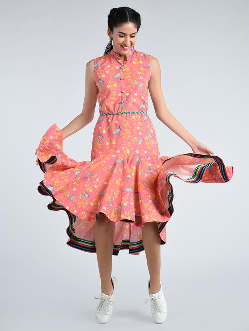 Kargha Mughal Inspired printed dress (belt not included) - 15071664 - Very Small Image - 1