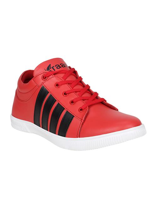 red leatherette lace up sneaker - 15072262 - Very Small Image - 1