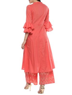 gota patti layered bell sleeved kurta with palazzo set - 15072453 - Standard Image - 3
