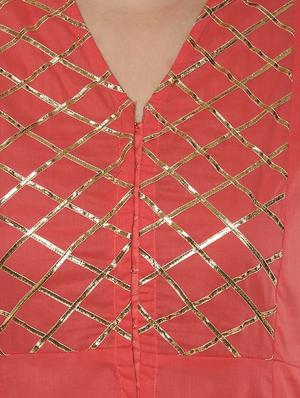 gota patti layered bell sleeved kurta with palazzo set - 15072453 - Standard Image - 4