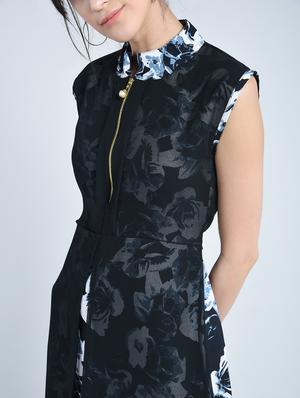 black printed a-line layered dress - 15072749 - Standard Image - 4
