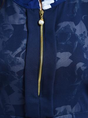 navy blue printed layered dress - 15072750 - Standard Image - 5