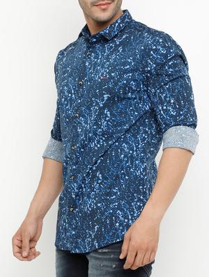 blue cotton casual shirt - 15072786 - Standard Image - 2