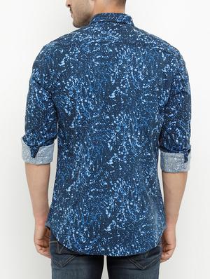 blue cotton casual shirt - 15072786 - Standard Image - 3