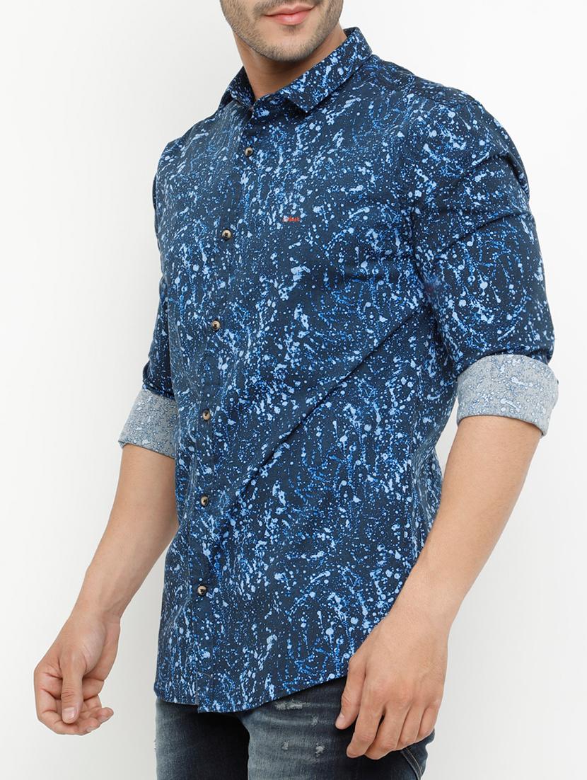 blue cotton casual shirt - 15072786 - Zoom Image - 2