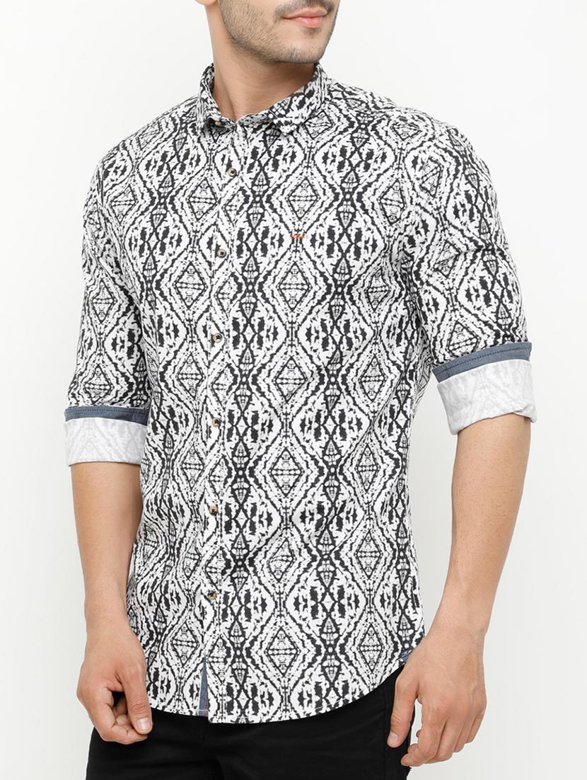 white printed casual shirt - 15072789 - Zoom Image - 2