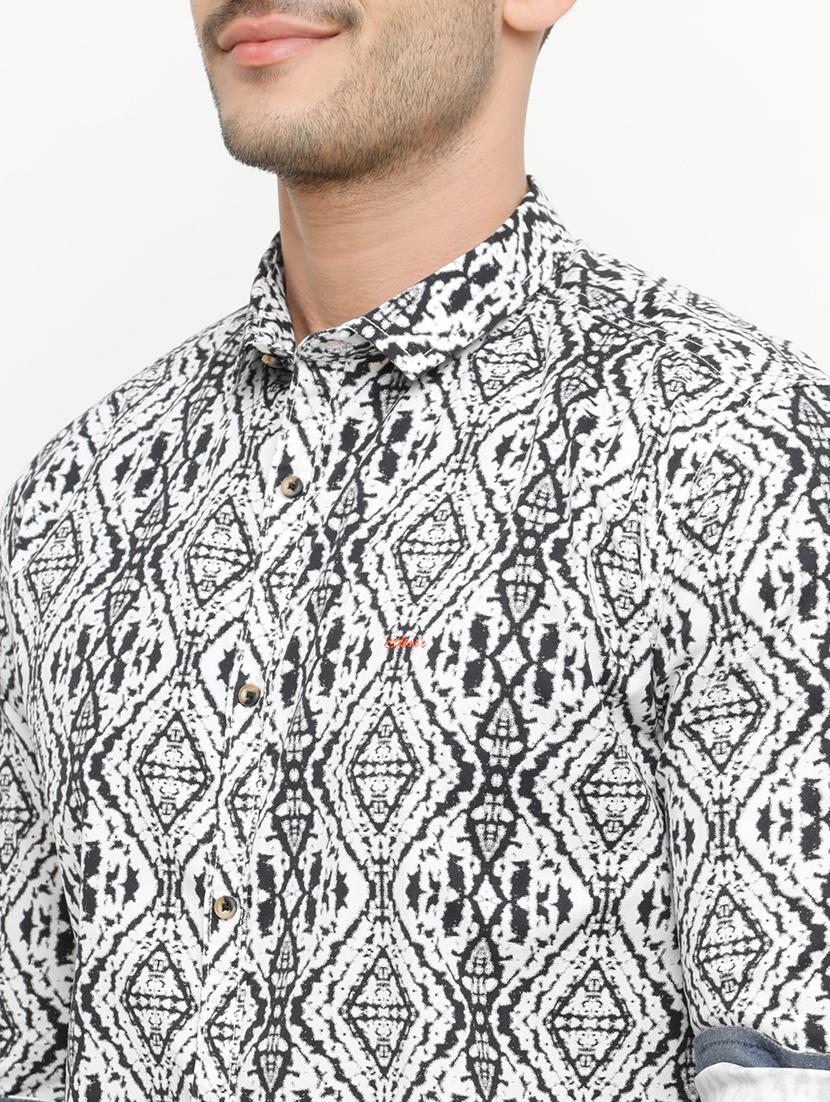 white printed casual shirt - 15072789 - Zoom Image - 4