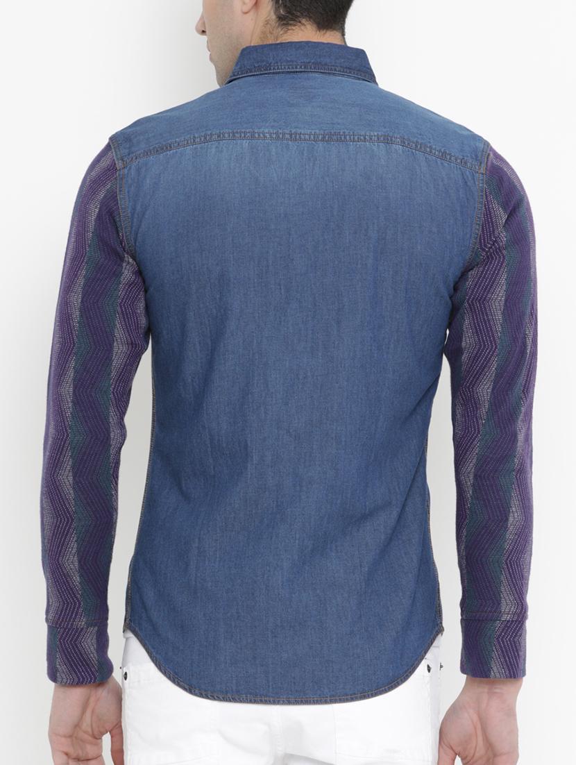blue denim casual shirt - 15072848 - Zoom Image - 3