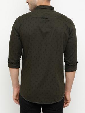 green cotton casual shirt - 15072864 - Standard Image - 3