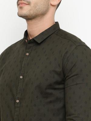 green cotton casual shirt - 15072864 - Standard Image - 4