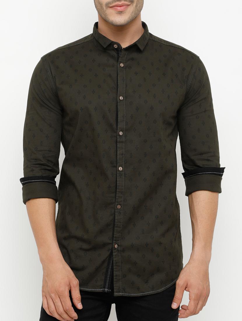 green cotton casual shirt - 15072864 - Zoom Image - 1
