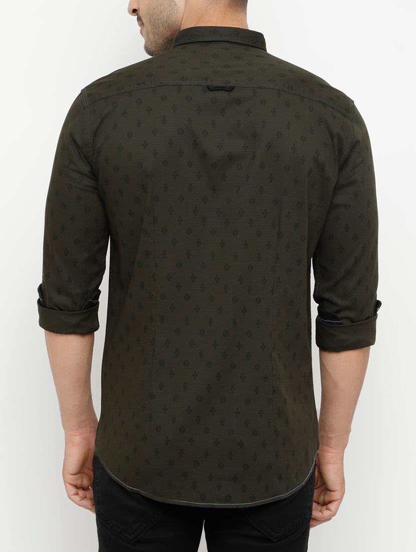 green cotton casual shirt - 15072864 - Zoom Image - 3