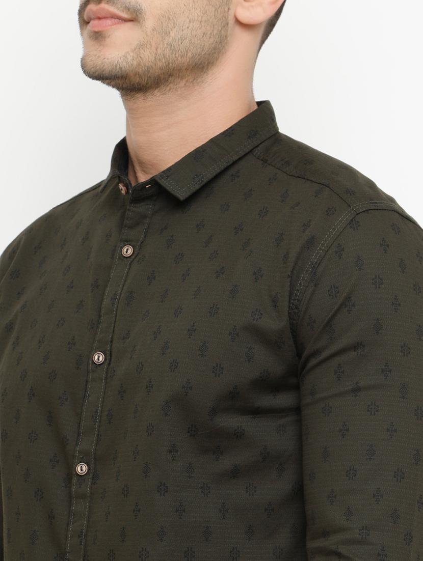 green cotton casual shirt - 15072864 - Zoom Image - 4