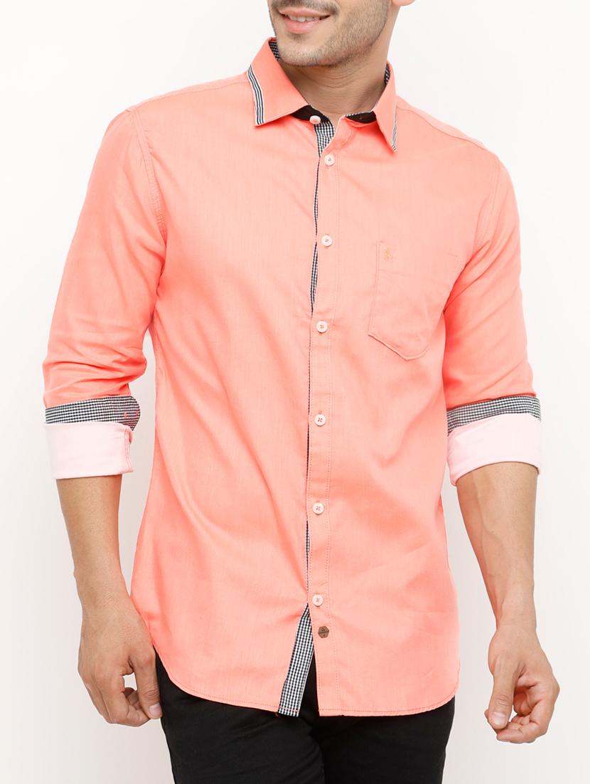 orange cotton casual shirt - 15072893 - Zoom Image - 1