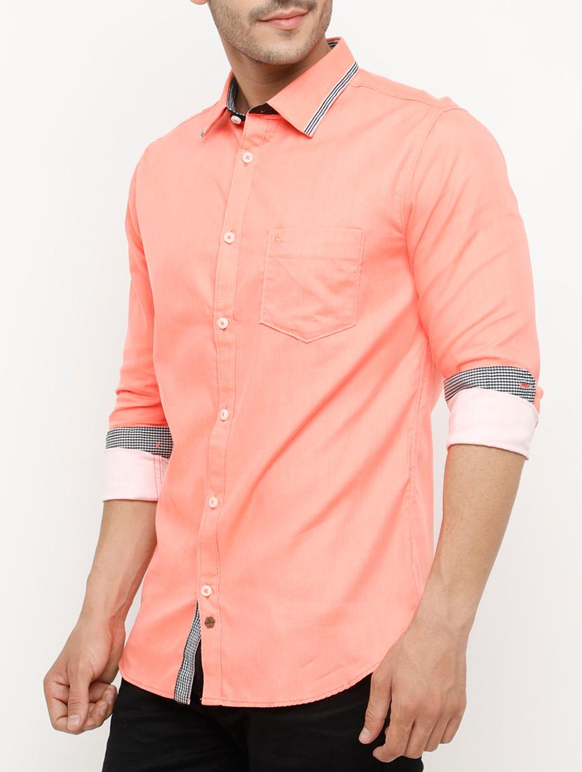 orange cotton casual shirt - 15072893 - Zoom Image - 2