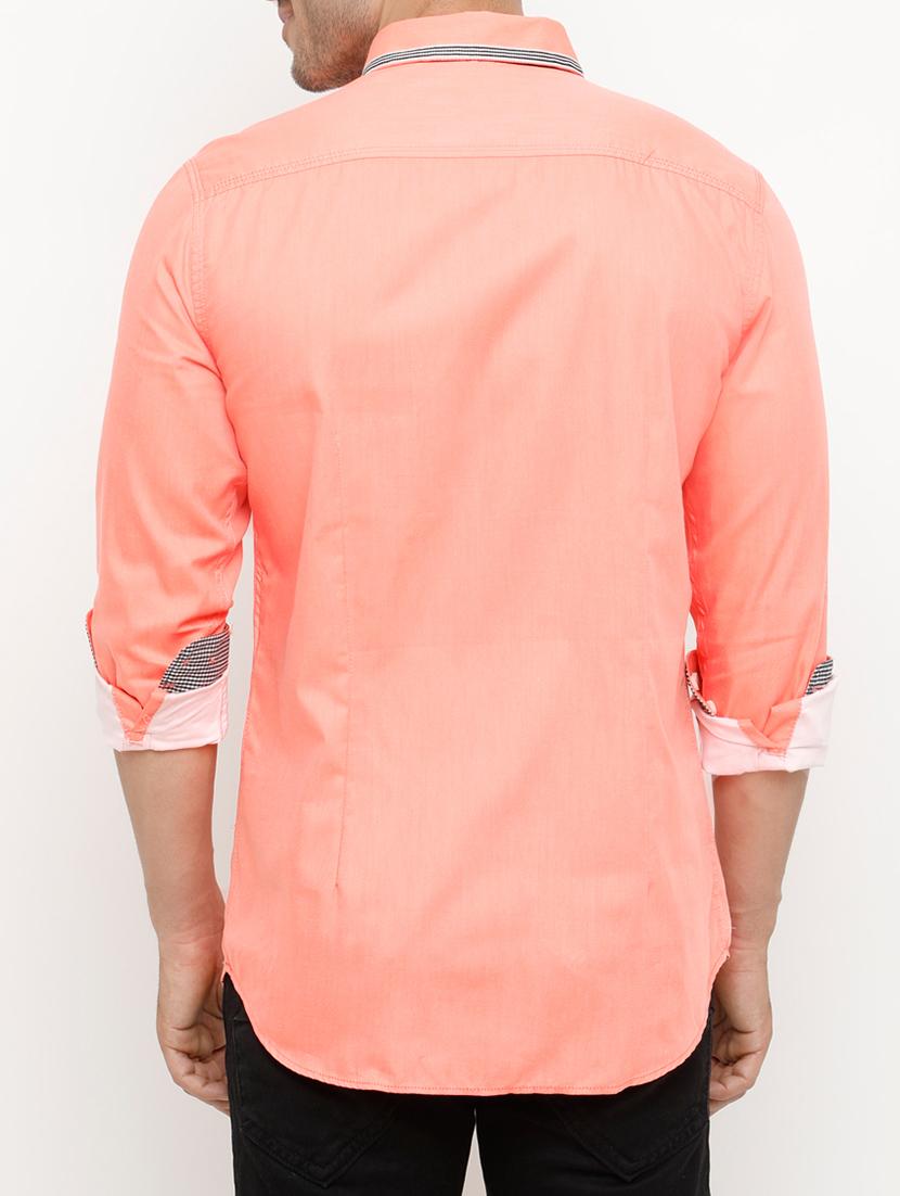 orange cotton casual shirt - 15072893 - Zoom Image - 3