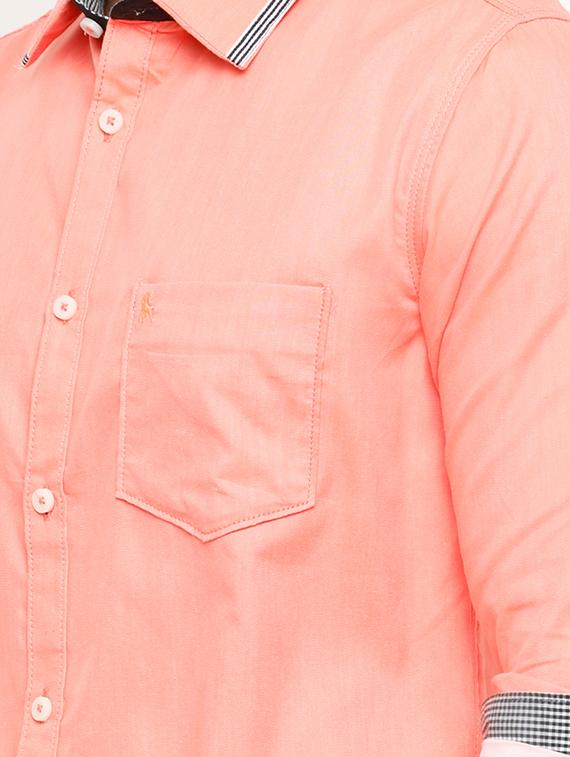 orange cotton casual shirt - 15072893 - Zoom Image - 4