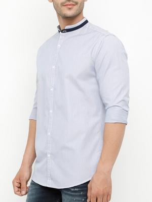 blue cotton casual shirt - 15072899 - Standard Image - 2