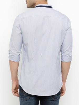 blue cotton casual shirt - 15072899 - Standard Image - 3