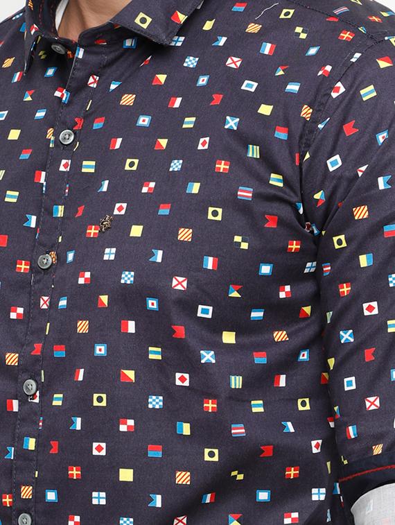 navy blue cotton casual shirt - 15072905 - Zoom Image - 4