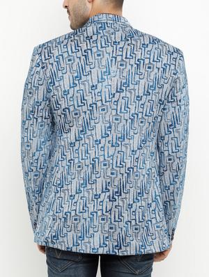 blue cotton casual blazer - 15073045 - Standard Image - 3