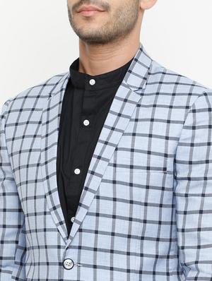 blue cotton casual blazer - 15073051 - Standard Image - 4