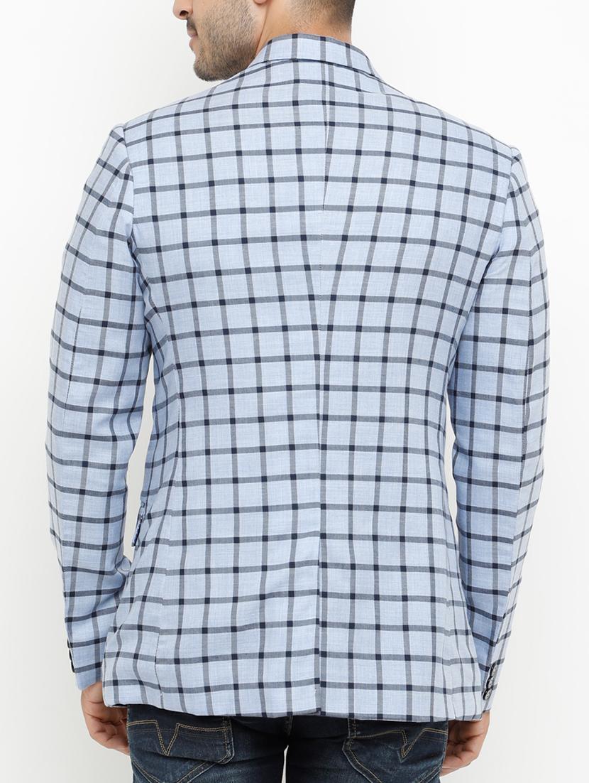 blue cotton casual blazer - 15073051 - Zoom Image - 3
