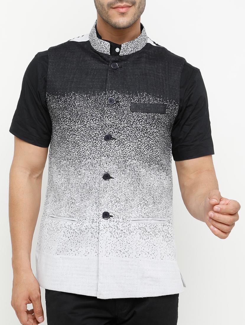 grey cotton nehru jacket - 15073169 - Zoom Image - 1