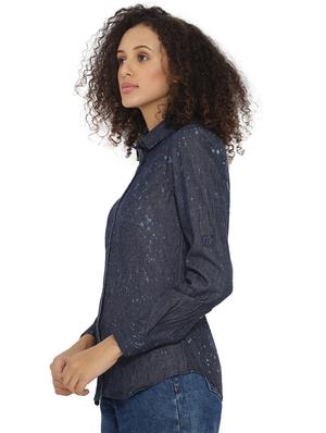 roll up sleeves denim shirt - 15073313 - Standard Image - 2