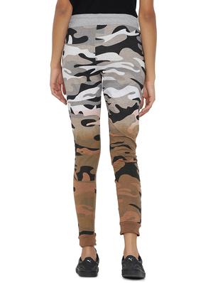 grey printed cotton track pant - 15073331 - Standard Image - 3