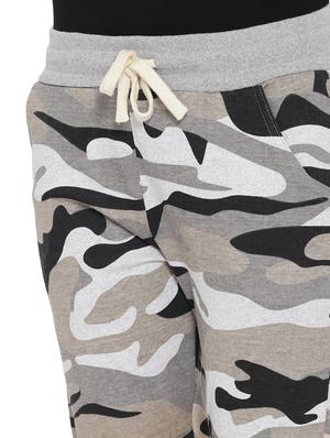 grey printed cotton track pant - 15073331 - Standard Image - 4