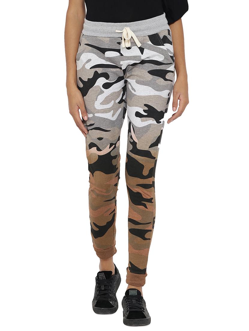 grey printed cotton track pant - 15073331 - Zoom Image - 1