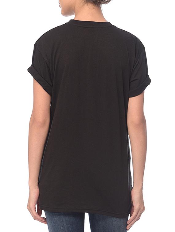 black cotton quirky text tee - 15073700 - Zoom Image - 3