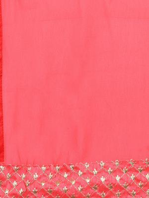 red georgette printed saree with blouse - 15074376 - Standard Image - 4