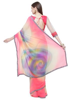 abstract printed saree with blouse - 15074377 - Standard Image - 2