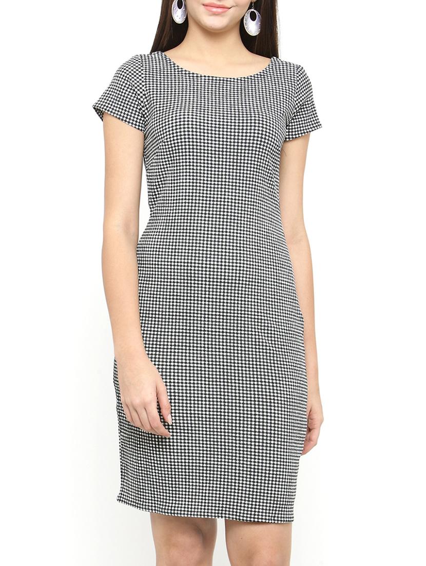 black checkered sheath dress - 15075657 - Zoom Image - 1