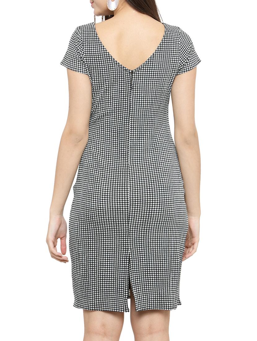black checkered sheath dress - 15075657 - Zoom Image - 3